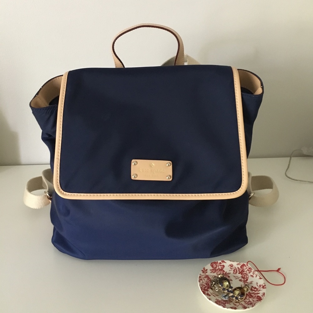 Kate Spade navy and nude backpack